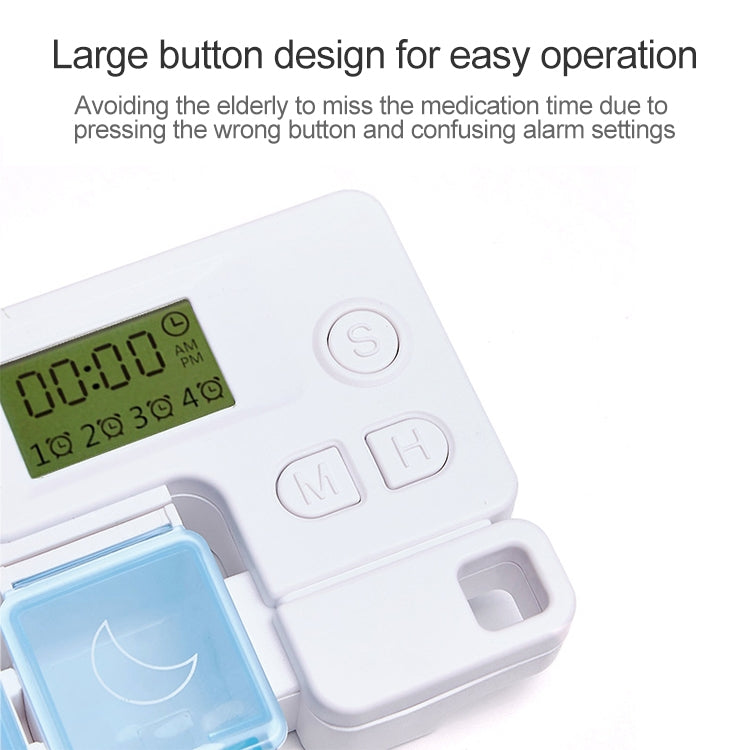 Portable Intelligent Plastic Storage Box Electronic Timing Reminder Medicine Boxes(Bright Red)