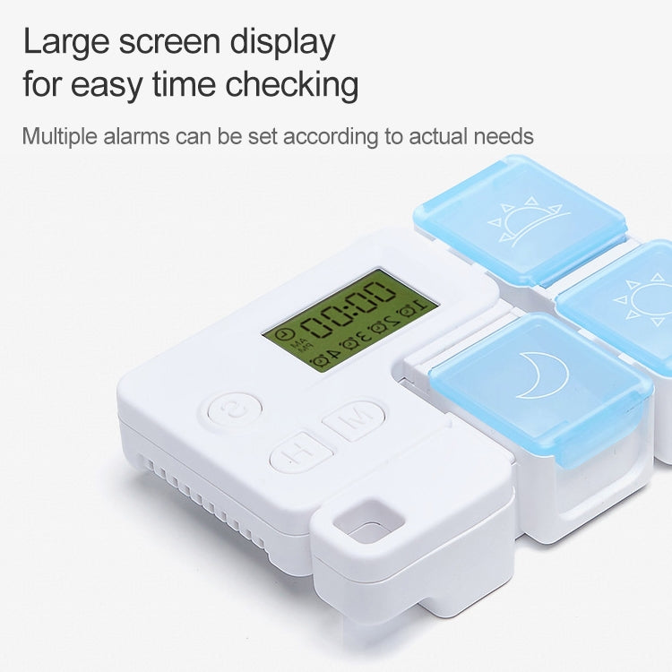 Portable Intelligent Plastic Storage Box Electronic Timing Reminder Medicine Boxes(Bright Red)