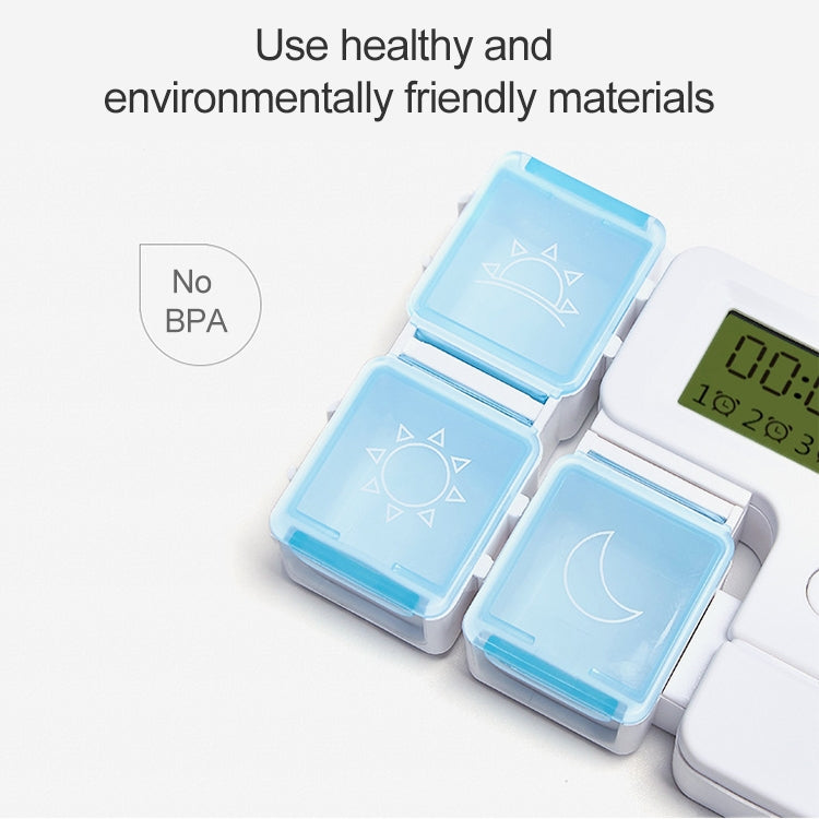 Portable Intelligent Plastic Storage Box Electronic Timing Reminder Medicine Boxes(Bright Red)