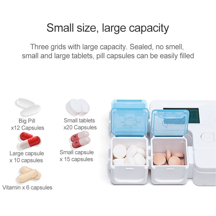 Portable Intelligent Plastic Storage Box Electronic Timing Reminder Medicine Boxes(Bright Red)