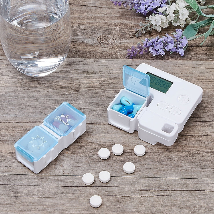 Portable Intelligent Plastic Storage Box Electronic Timing Reminder Medicine Boxes(Bright Red)