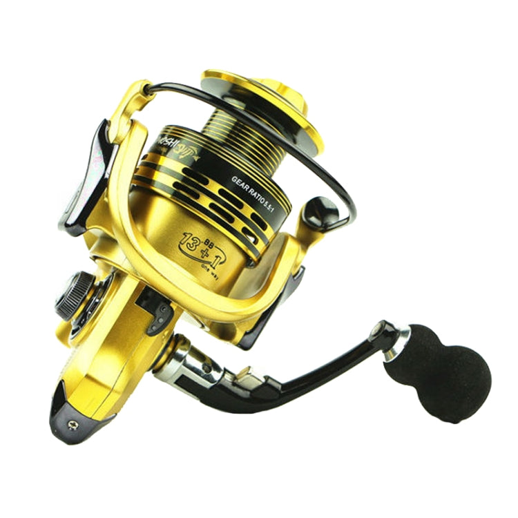 YUMOSHI XF3000 Full Metal Swing Arm Metal Head Fishing Reel(Gold)