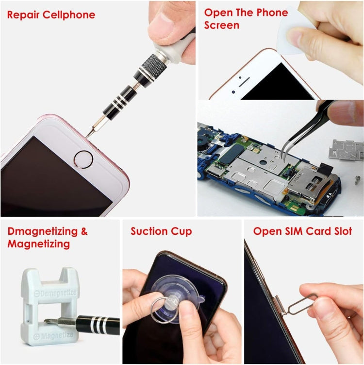 110 in 1 Magnetic Plum Screwdriver Mobile Phone Disassembly Repair Tool(Black)