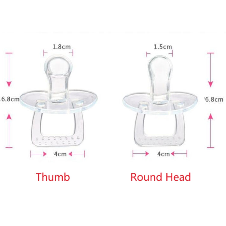 Baby Products Full Silicone Round Head Thumb Transparent Pacifier(Round Head)