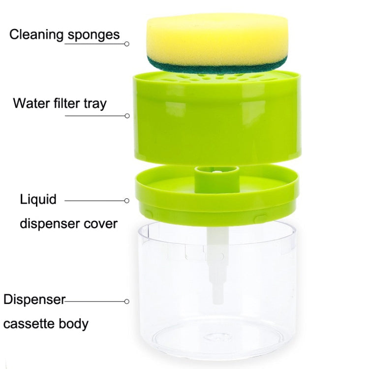 Kitchen Detergent Press Bottle Wipe Combination Dish Brush Soap Liquid Box(Green)