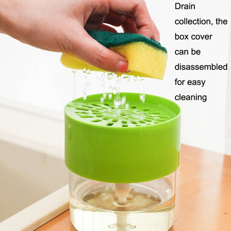 Kitchen Detergent Press Bottle Wipe Combination Dish Brush Soap Liquid Box(Green)