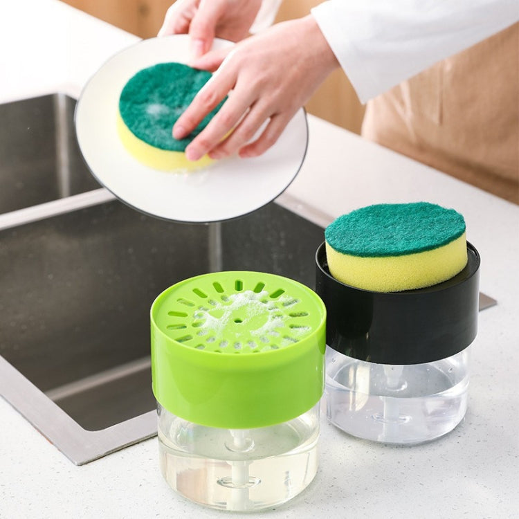 Kitchen Detergent Press Bottle Wipe Combination Dish Brush Soap Liquid Box(Green)