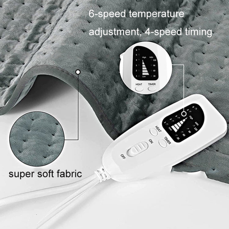 Home Physiotherapy Heating Pad Electric Heating Blanket, Size: 76x40cm, Plug Tpye:EU Plug(Silver Gray)