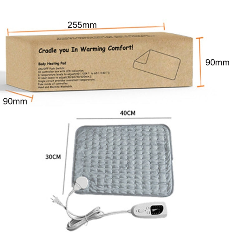 Home Physiotherapy Heating Pad Electric Heating Blanket, Size: 40x30cm, Plug Tpye:EU Plug(Silver Gray)