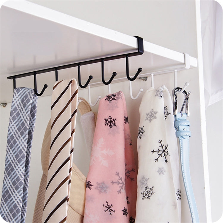 2 PCS Hooks Storage Rack Cup Towel Hanging Holder Bathroom Kitchen Cabinet Organizer(White)