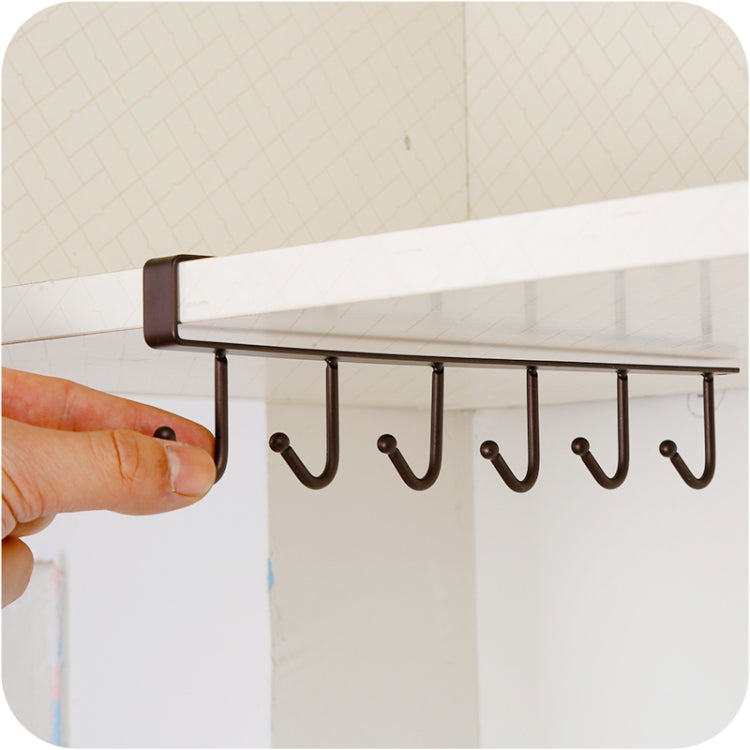 2 PCS Hooks Storage Rack Cup Towel Hanging Holder Bathroom Kitchen Cabinet Organizer(White)