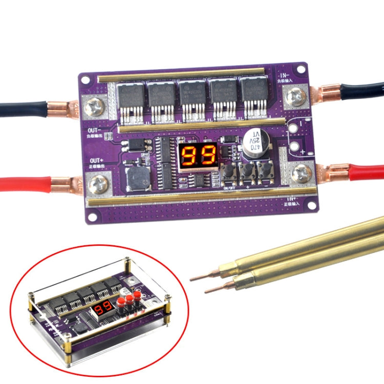 Lead-Acid Battery Version 12V Digital Display DIY Battery Spot Welding Machine Pen Control, Style:10 Square Pen With Case