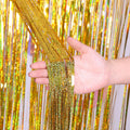 Laser Rain Tinsel Foil Curtain Birthday Party Decoration Tassel Wall, Size:1x2m(Gold)