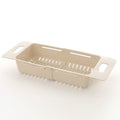 Adjustable Dish Drainer Sink Drain Basket Washing Vegetable Fruit Plastic Drying Rack(Khaki)