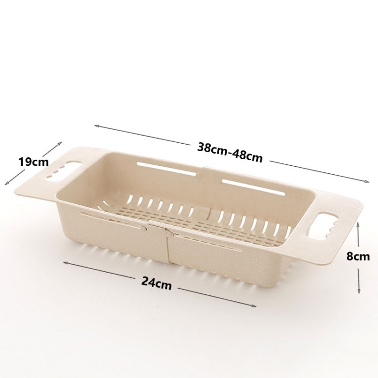 Adjustable Dish Drainer Sink Drain Basket Washing Vegetable Fruit Plastic Drying Rack(Blue)