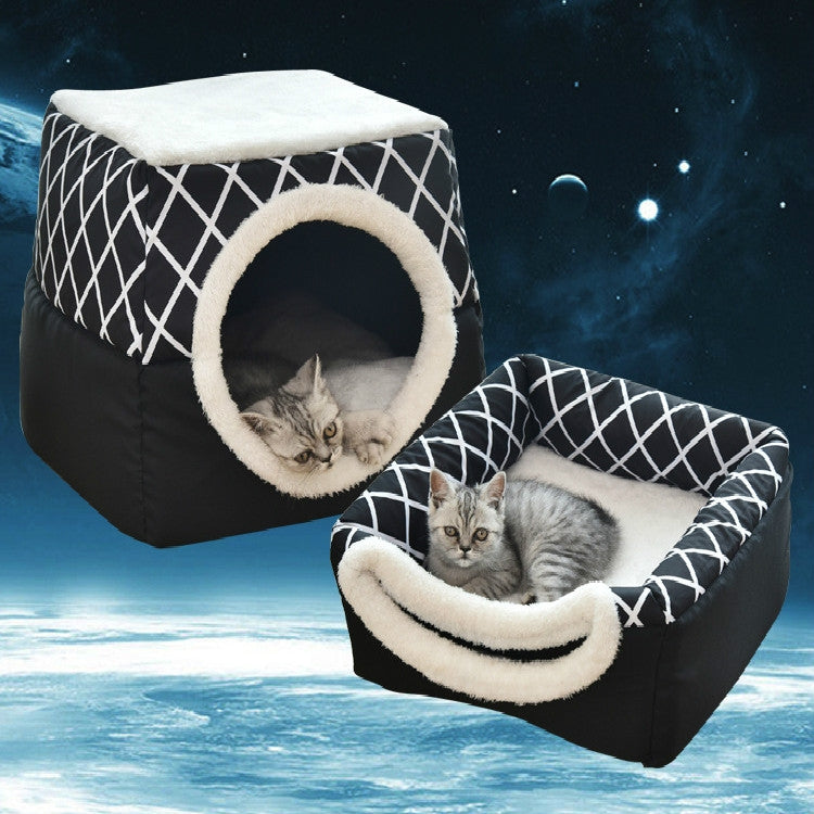 Cat Nest Capsule Four Seasons Universal Closed Cat Bed, Size:L(Black)