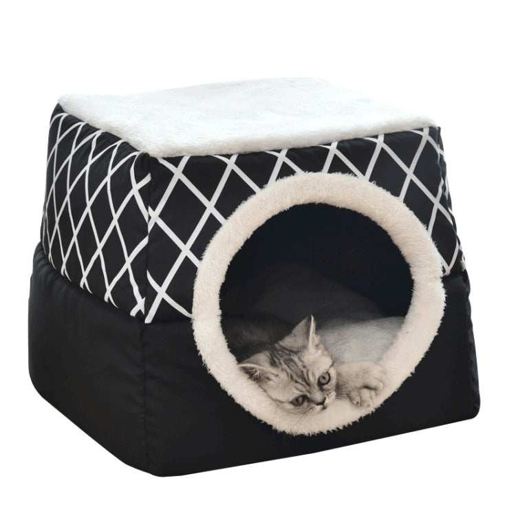 Cat Nest Capsule Four Seasons Universal Closed Cat Bed, Size:XL(Black)
