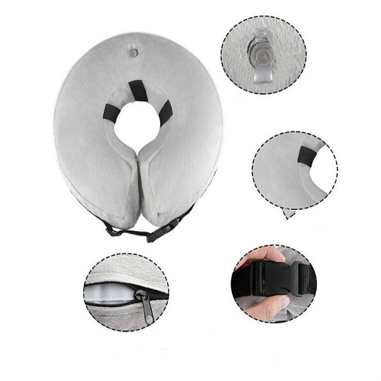 Inflatable Pet Collar Pet Grooming Warm Protective Wound Protection Collar, Size:M (CQLQ02)