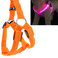 Double Sided LED Light Pet Harness Nylon Cat Dog Chest Strap Leash, Size:S(Orange)