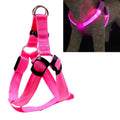 Double Sided LED Light Pet Harness Nylon Cat Dog Chest Strap Leash, Size:M(Pink)