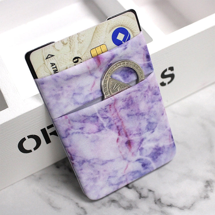 Marble Pattern Road Stretch Phone Back Plastic Card Holder Sticky Phone Clip(White)
