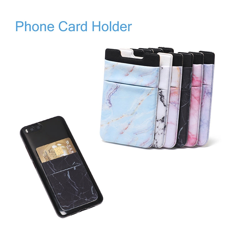 Marble Pattern Road Stretch Phone Back Plastic Card Holder Sticky Phone Clip(White)
