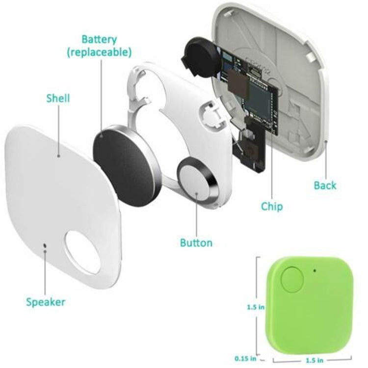 Portable Mini Square Anti Lost Device Smart Bluetooth Remote Anti Theft Keychain Alarm(Black)