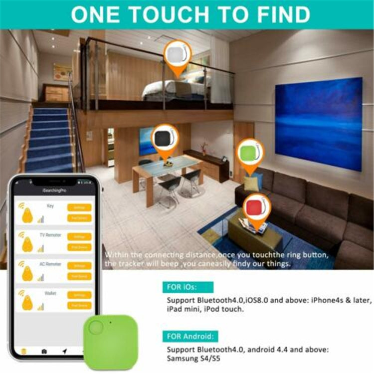 Portable Mini Square Anti Lost Device Smart Bluetooth Remote Anti Theft Keychain Alarm(White)