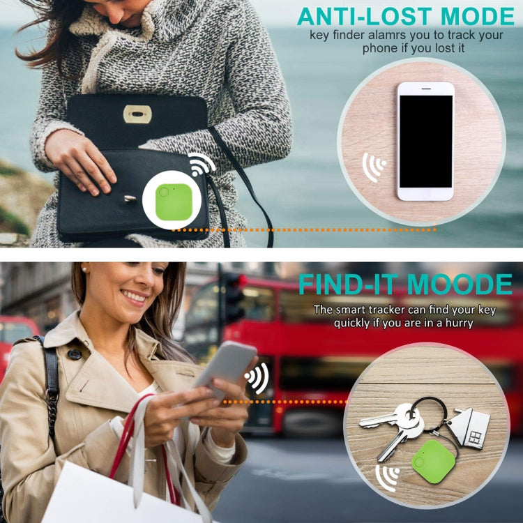 Portable Mini Square Anti Lost Device Smart Bluetooth Remote Anti Theft Keychain Alarm(Red)