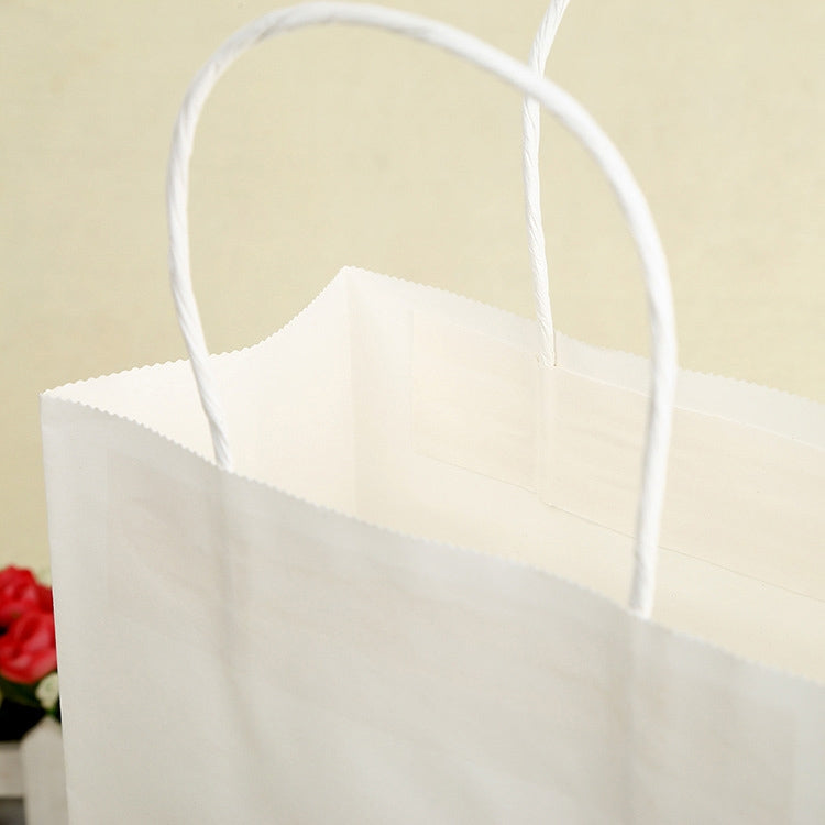 10 PCS Elegant Kraft Paper Bag With Handles for Wedding/Birthday Party/Jewelry/Clothes, Size:42x31x12cm (White)