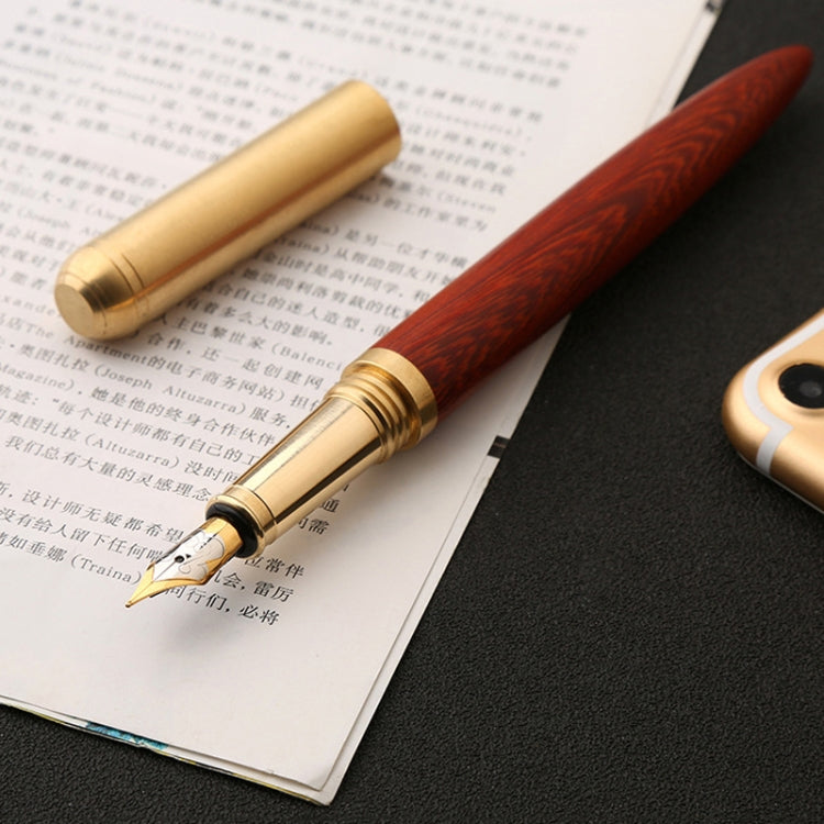 Luxury Wood Fountain Pen School Office Writing Ink Pen Stationery Gifts Supplies(Wenge wood  )