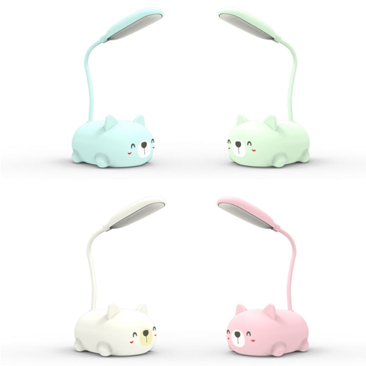 Cartoon Cat Design LED Eye Protection Reading Lamp USB Rechargeable Desk Lamp(Blue)