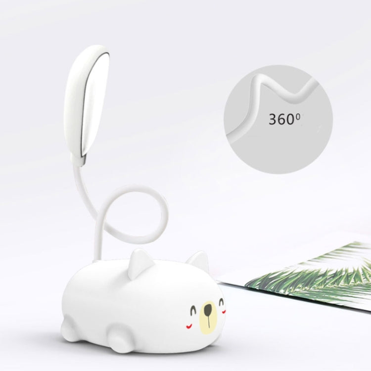 Cartoon Cat Design LED Eye Protection Reading Lamp USB Rechargeable Desk Lamp(Pink)
