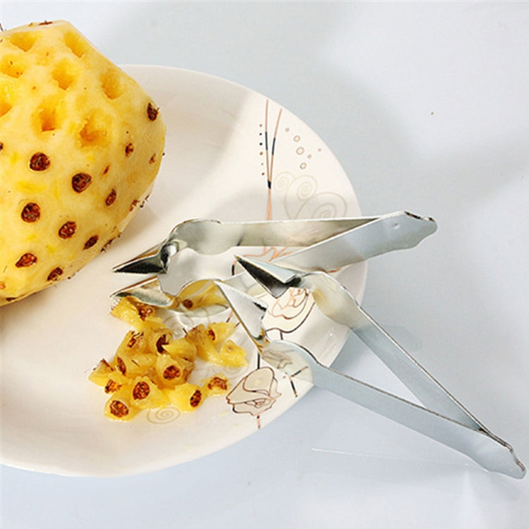 3 PCS Stainless Steel Non-slip Tip Open Blade Pineapple Clip Fruit Eye Digger Endless Steel Nail, Size:13.5×3.5cm