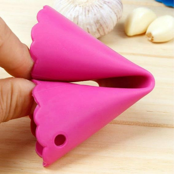 2 PCS Kitchen Peeling Garlic Press Garlic Peeler Does Not Hurt the Hand Silicone Garlic Peeler(Red)