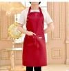 Canvas Apron Milk Tea Coffee Shop Baking Restaurant Fashion Men and Women Overalls(Red)