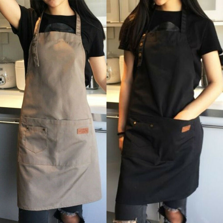 Canvas Apron Milk Tea Coffee Shop Baking Restaurant Fashion Men and Women Overalls(Red)