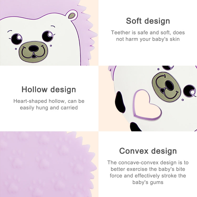 Hedgehog Silicone Pacifier Baby Teether Mother and Baby Supplies Creative Infant Molar Toy(Purple)