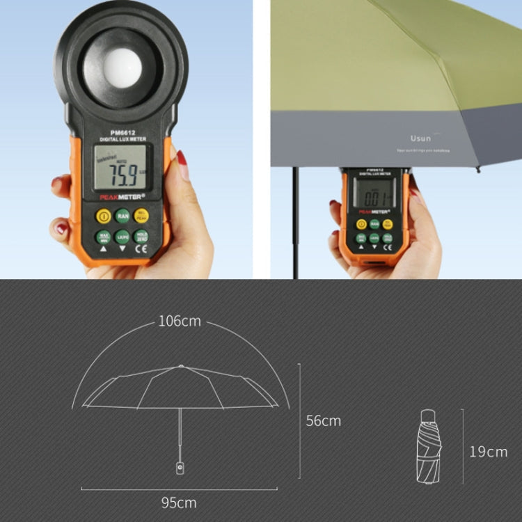 LY-0621 Five-Fold Eight-bone Umbrella Simple Black Glue Sunscreen Umbrella(Ink Green)