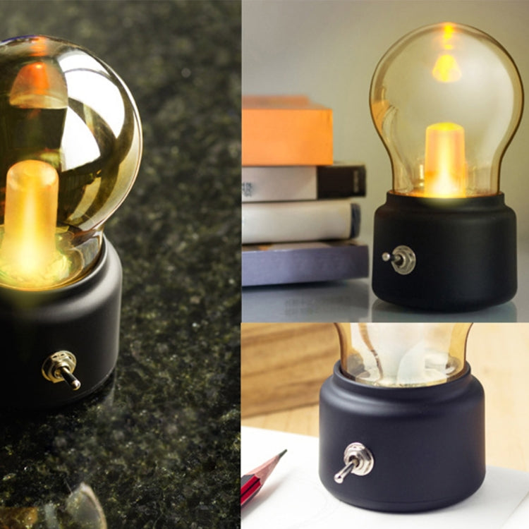 Creative Retro Charging USB Bedside Atmosphere Kitchen Cabinet Night Light(Black)