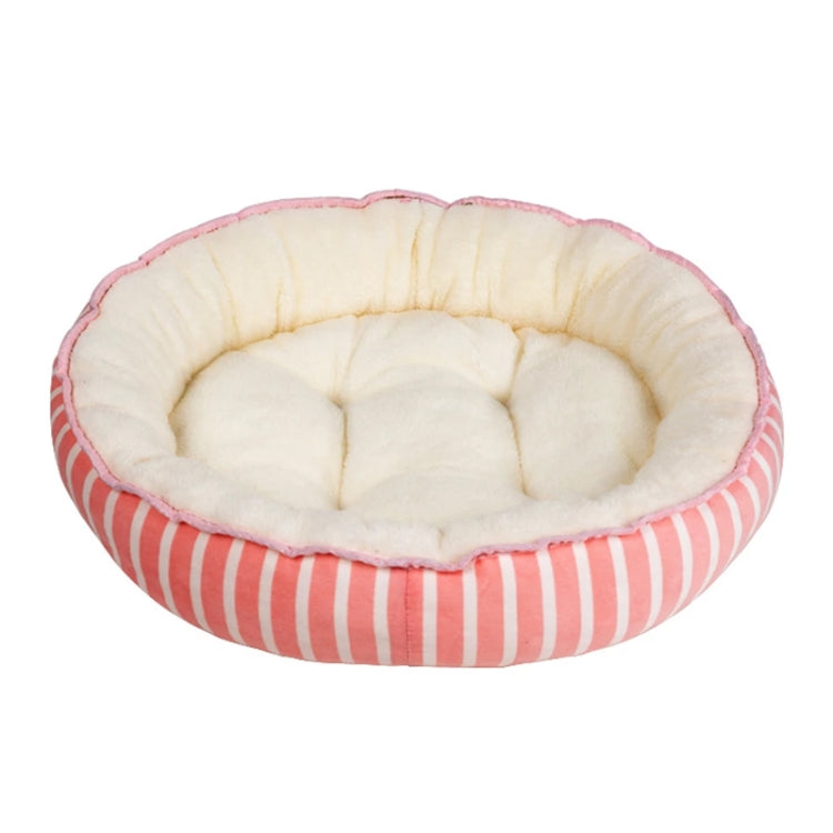 Thickened Autumn and Winter Oval Universal Warm Pet Cat Dog Bed, Size:M(Pink)