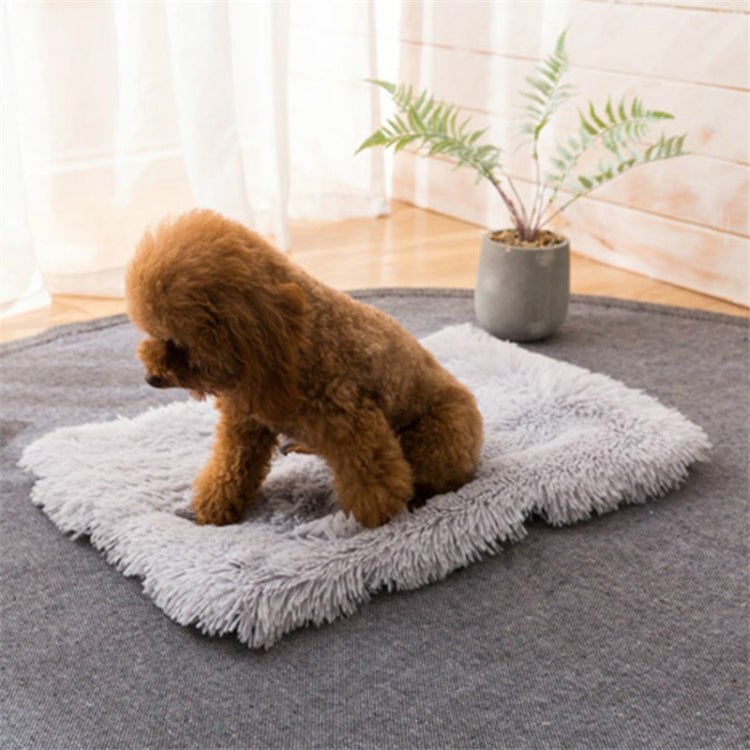 Autumn and Winter Warm Universal Square Pet Cat Dog Plush Pad, Size:XL(Light Gray)