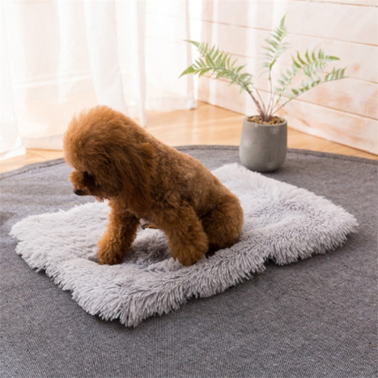 Autumn and Winter Warm Universal Square Pet Cat Dog Plush Pad, Size:XL(Light Gray)