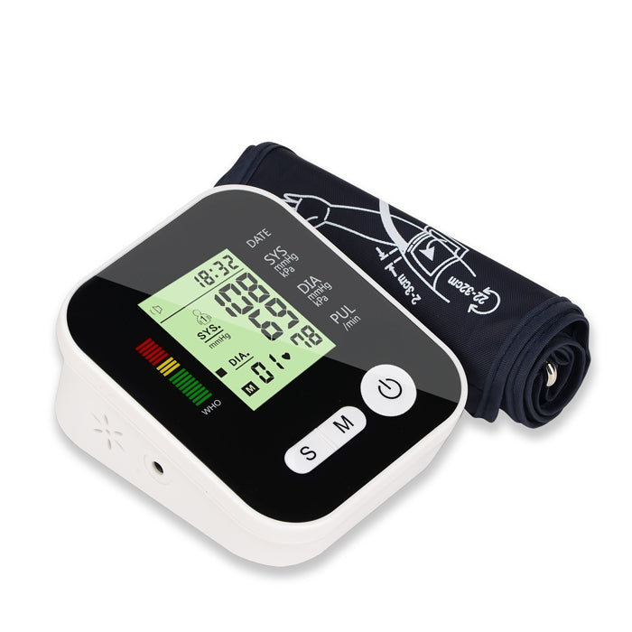 Arm Type Home Electronic Automatic Hypertension Measuring Instrument Sphygmomanometer(Black)