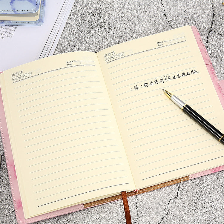 A5 Marble Texture Retro Password Lock Notebook Multifunctional Student Handbook Notepad(Blue)