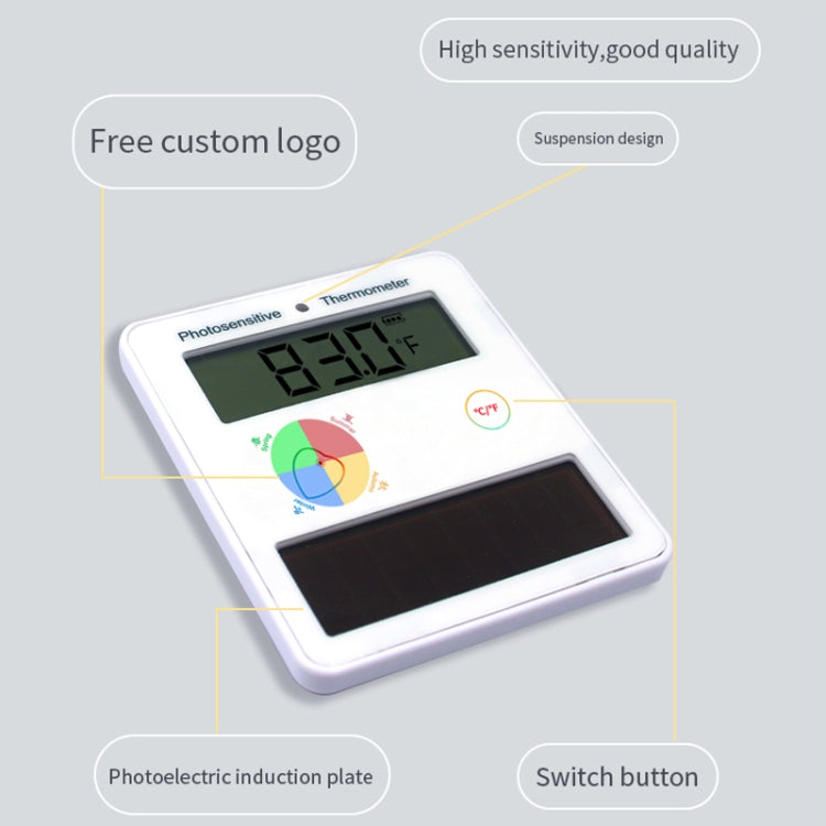 Pcsensor Fish Tank Indoor Solar Cell-free LCD High-precision Light Energy Thermometer