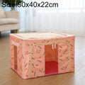 Folding Storage Box Non Woven Fabric With Zipper Moisture-proof Clothes Storage Box, Size:44L 50x40x22cm(Pink)