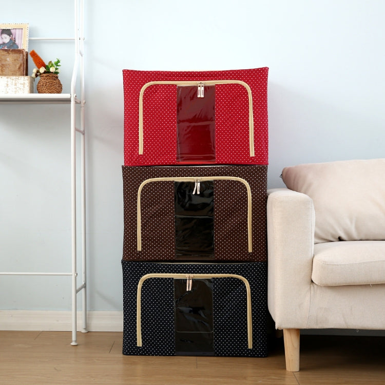 Folding Storage Box Non Woven Fabric With Zipper Moisture-proof Clothes Storage Box, Size:44L 50x40x22cm(Pink)