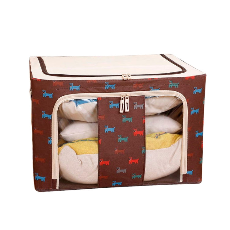 Folding Storage Box Non Woven Fabric With Zipper Moisture-proof Clothes Storage Box, Size:55L 50x40x28cm(Blue Sun Flower)