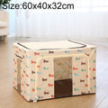 Folding Storage Box Non Woven Fabric With Zipper Moisture-proof Clothes Storage Box, Size:80L 60x40x32cm(Beige Dog)